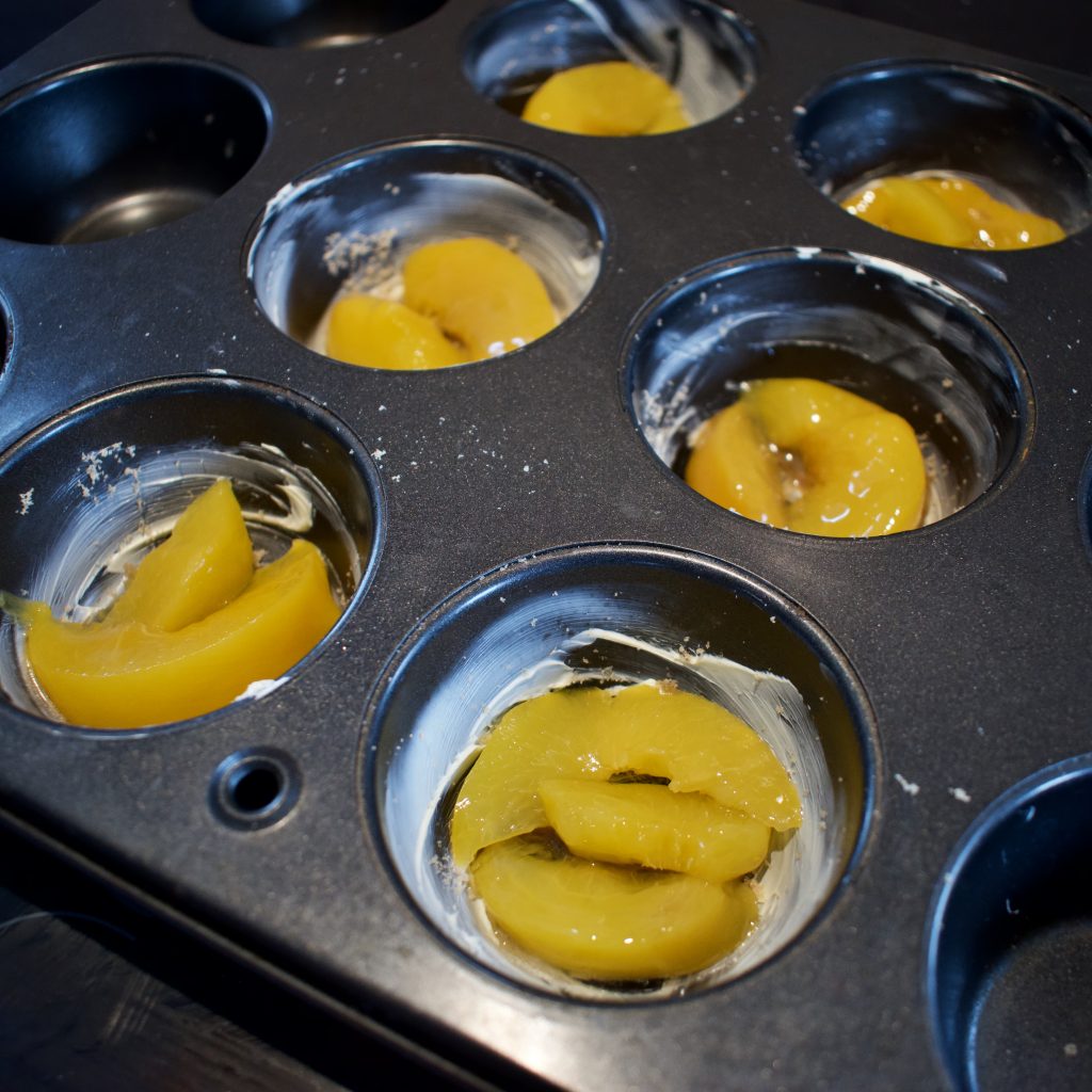 Mini peach upside down cakes Vegan
