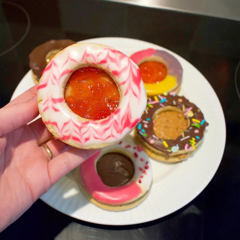 Decorated sandwich biscuits