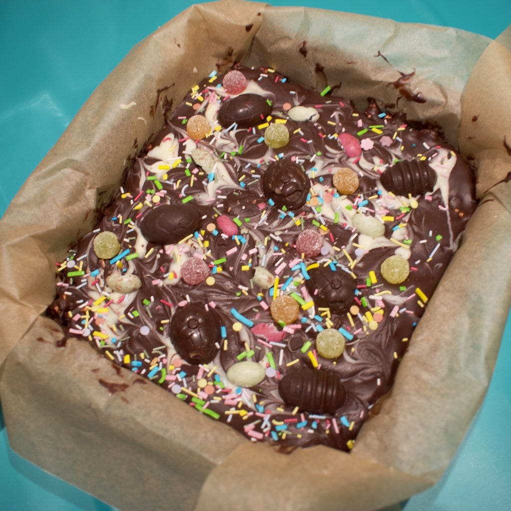 Vegan Easter popcorn bars