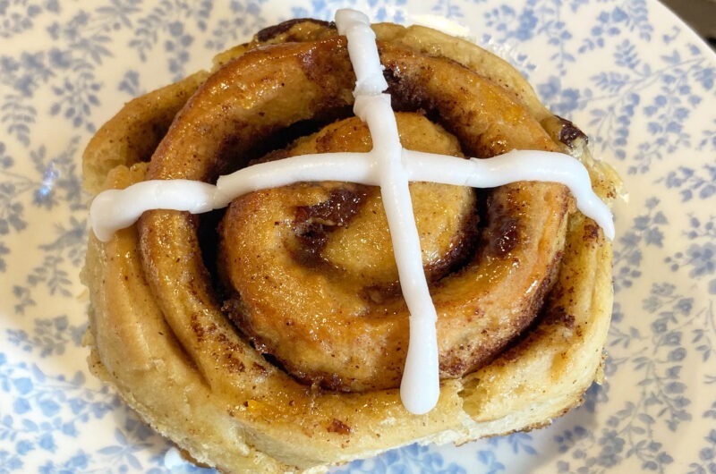 Hot Cross Cinnamon Rolls