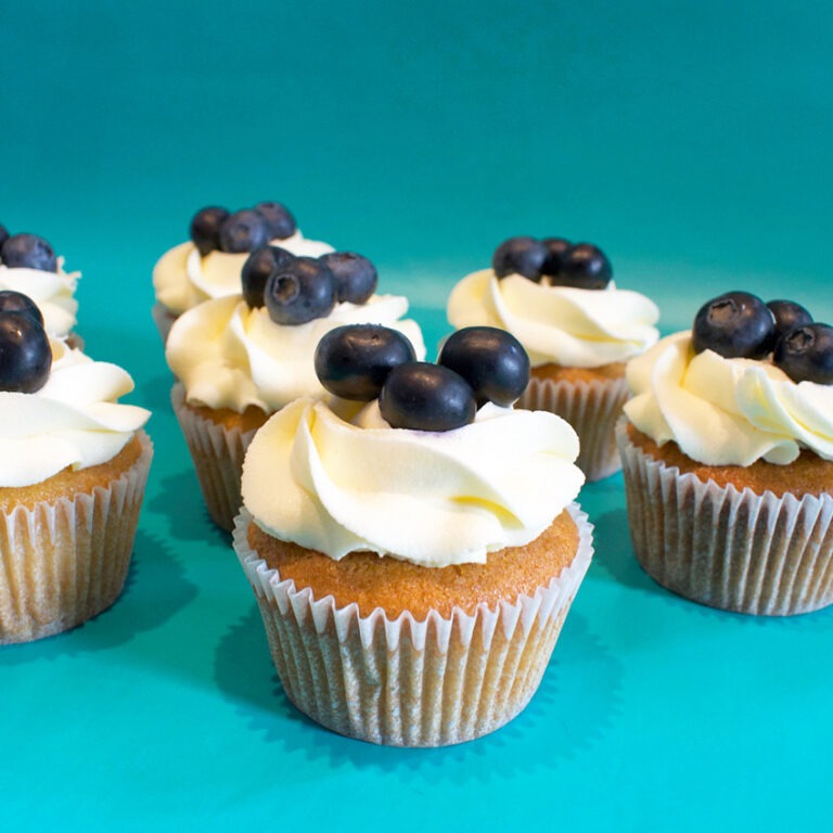 Vegan Gluten Free Lemon and Blueberry Cupcakes