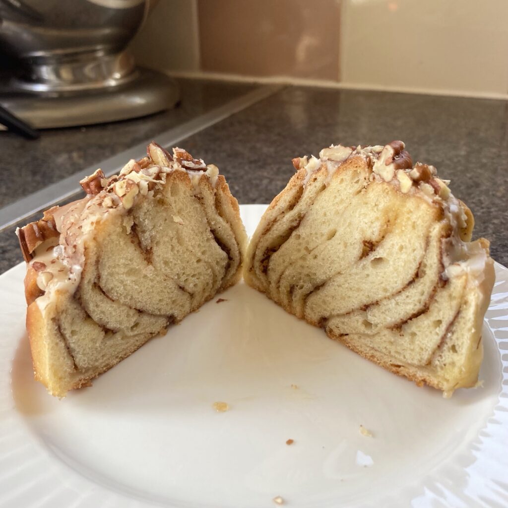 vegan maple pecan cinnamon rolls