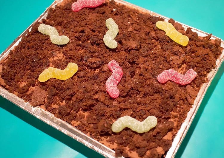 Vegan Halloween Gummy Worm Brownies