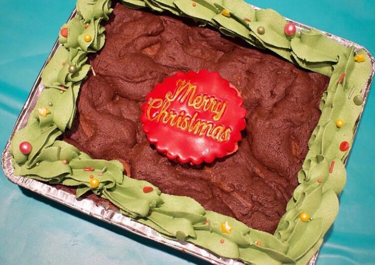 Christmas Iced Brownies - Vegan