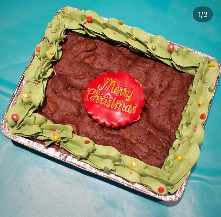 Christmas iced brownies vegan