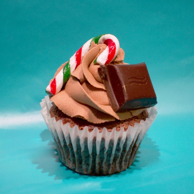 Chocolate Mint Candy Cane Cupcakes